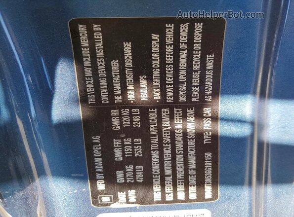 W04WT3N53GG101150 2016 BUICK CASCADA Blue Engine compartment view