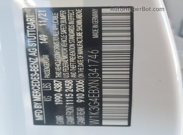 W1K3G4EBXNJ341746 2022 MERCEDES-BENZ A Белый Вид подкапотного пространства