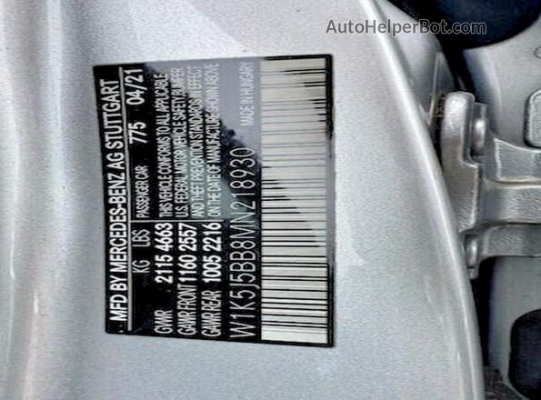W1K5J5BB8MN218930 2021 MERCEDES-BENZ CLA-CLASS Белый Вид задних сидений