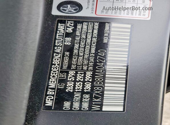 W1K7X8JB8MA042740 2021 MERCEDES-BENZ AMG Gray Շարժիչի բաժամունքի տեսք
