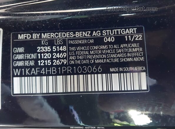 W1KAF4HB1PR103066 2023 MERCEDES-BENZ C-CLASS Black Вид підкапотного простору