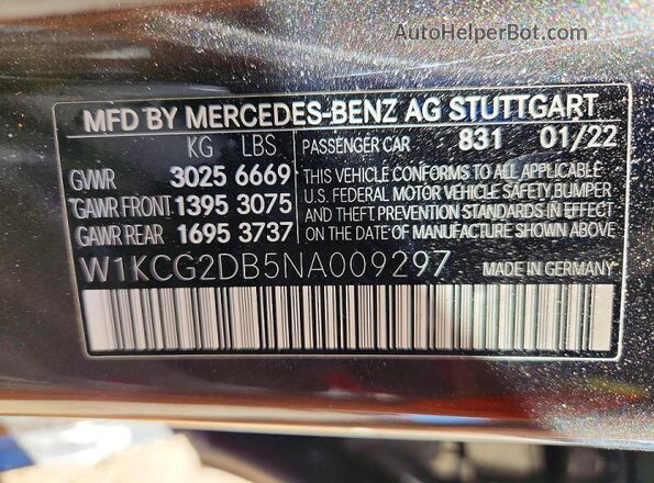 W1KCG2DB5NA009297 2022 MERCEDES-BENZ EQS Серый Вид подкапотного пространства
