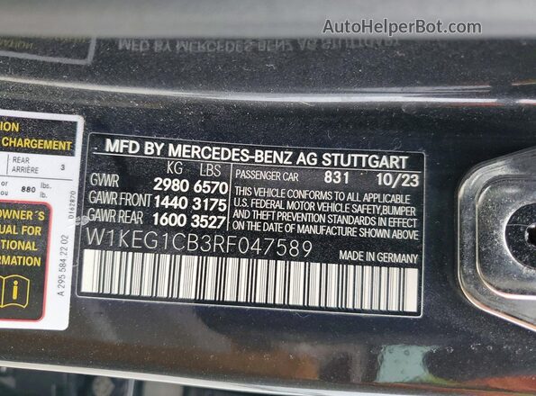 W1KEG1CB3RF047589 2024 MERCEDES-BENZ EQE Black Vista del compartimento del motor