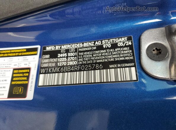 W1KMK6BB4RF025786 2024 MERCEDES-BENZ CLE Синий Вид подкапотного пространства
