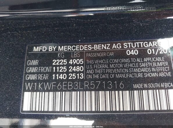 W1KWF6EB3LR571316 2020 MERCEDES-BENZ AMG C 43 Черный Вид подкапотного пространства