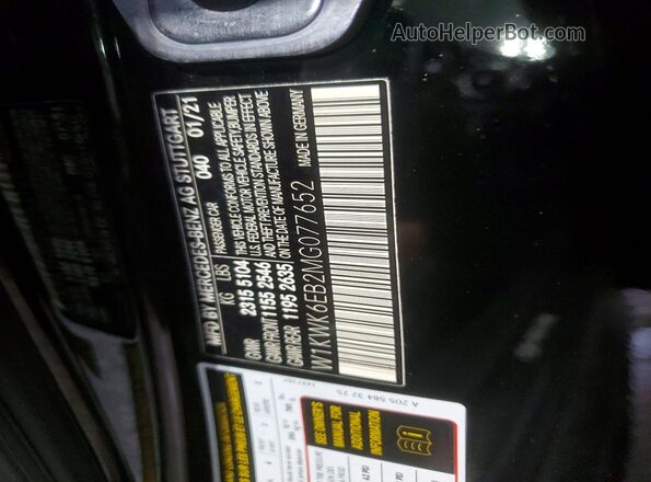 W1KWK6EB2MG077652 2021 MERCEDES-BENZ C Черный Вид наклейки с VIN-кодом