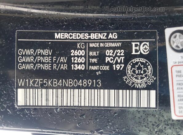 W1KZF5KB4NB048913 2022 MERCEDES-BENZ E Black Vista del compartimento del motor