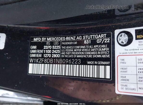 W1KZF8DB1NB096223 2022 MERCEDES-BENZ E-CLASS Серый Вид подкапотного пространства