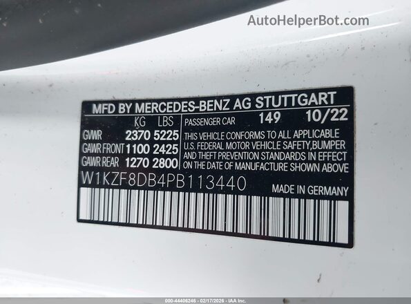 W1KZF8DB4PB113440 2023 MERCEDES-BENZ E-CLASS Белый Вид подкапотного пространства