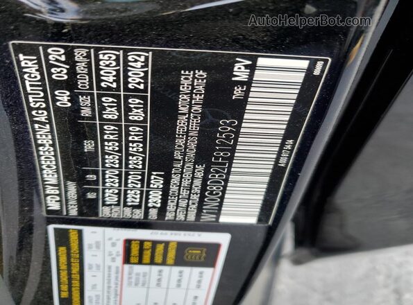 W1N0G8DB2LF812593 2020 MERCEDES-BENZ GLC-CLASS Черный Вид наклейки с VIN-кодом