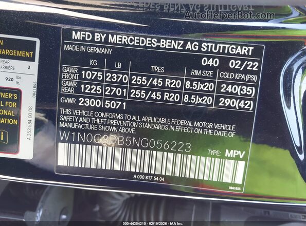 W1N0G8DB5NG056223 2022 MERCEDES-BENZ GLC 300 Черный Вид подкапотного пространства