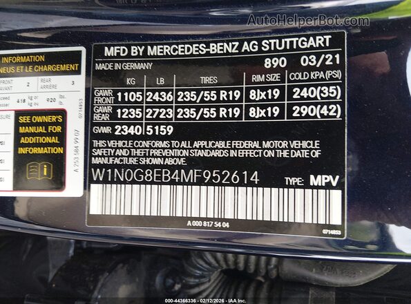 W1N0G8EB4MF952614 2021 MERCEDES-BENZ GLC 300 Черный Вид подкапотного пространства