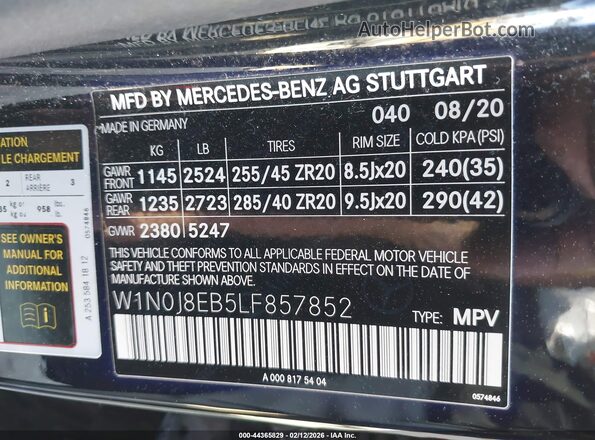 W1N0J8EB5LF857852 2020 MERCEDES-BENZ GLC 300 COUPE Черный Вид подкапотного пространства