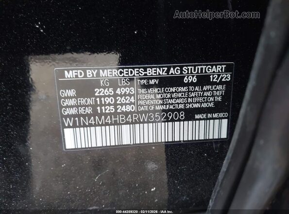W1N4M4HB4RW352908 2024 MERCEDES-BENZ GLB-CLASS Черный Вид подкапотного пространства