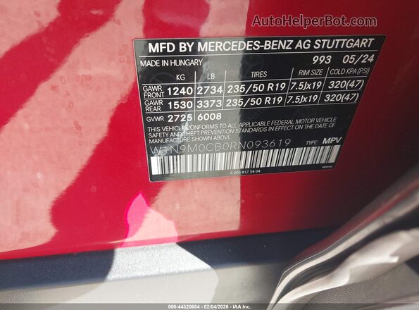 W1N9M0CB0RN093619 2024 MERCEDES-BENZ EQB 250 SUV Красный Вид подкапотного пространства