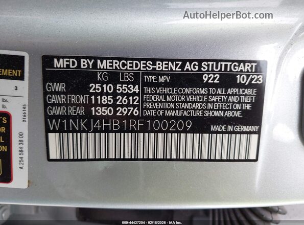 W1NKJ4HB1RF100209 2024 MERCEDES-BENZ GLC 300 Серебряный Вид подкапотного пространства