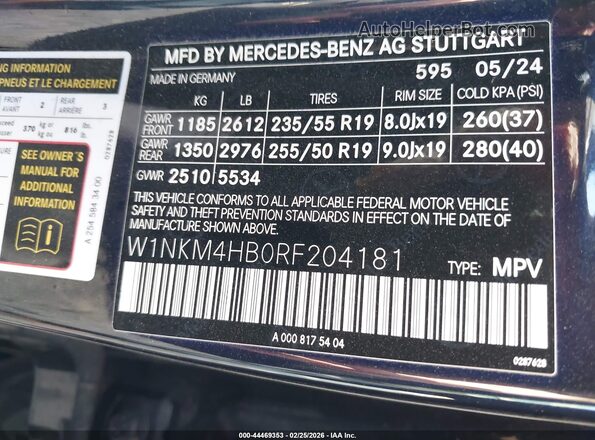 W1NKM4HB0RF204181 2024 MERCEDES-BENZ GLC 300 Синий Вид подкапотного пространства