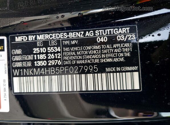 W1NKM4HB5PF027995 2023 MERCEDES-BENZ GLC-CLASS Черный Вид наклейки с VIN-кодом