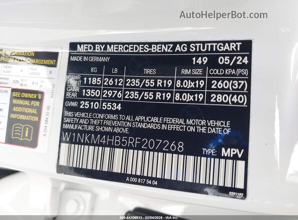W1NKM4HB5RF207268 2024 MERCEDES-BENZ GLC 300 White Widok komory silnika