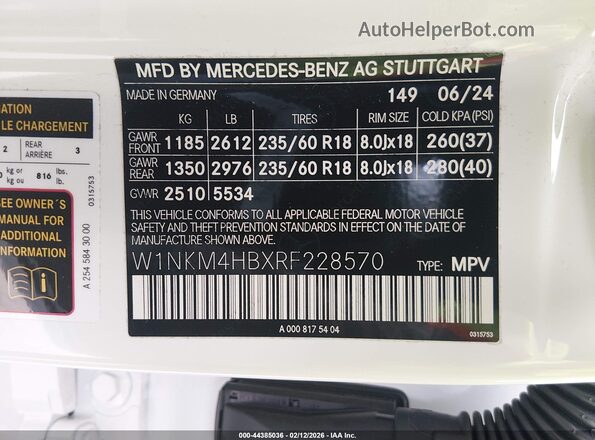 W1NKM4HBXRF228570 2024 MERCEDES-BENZ GLC 300 White Вид підкапотного простору