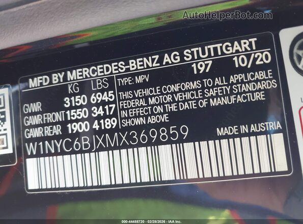 W1NYC6BJXMX369859 2021 MERCEDES-BENZ G-CLASS Черный Вид подкапотного пространства