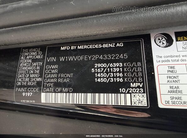 W1WV0FEY2P4332245 2023 MERCEDES-BENZ METRIS Черный Вид подкапотного пространства