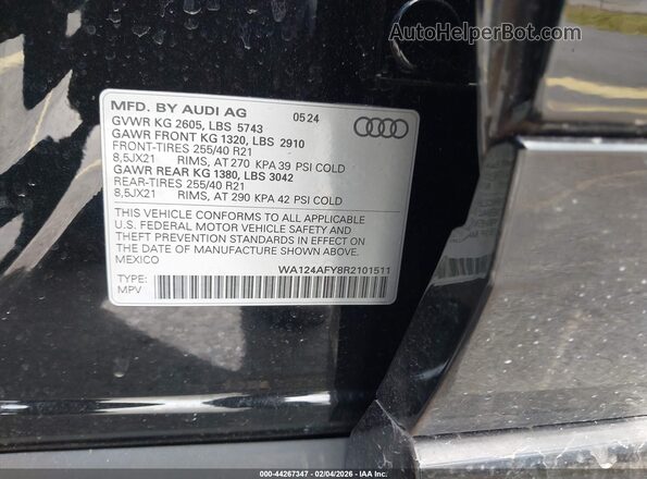 WA124AFY8R2101511 2024 AUDI SQ5 Черный Вид подкапотного пространства