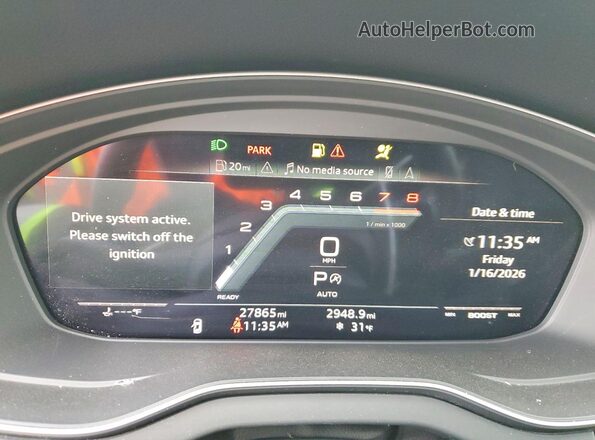 WA124AFYXN2044688 2022 AUDI SQ5 Черный Вид щитка приборов