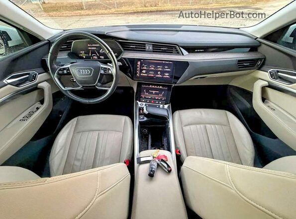 WA1AAAGE8MB010286 2021 AUDI E-TRON White ხელსაწყოთა პანელის ხედი