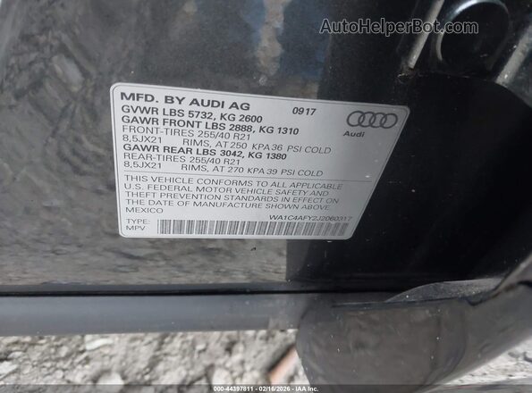 WA1C4AFY2J2060317 2018 AUDI SQ5 Серый Вид подкапотного пространства
