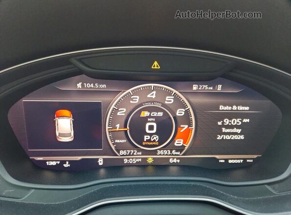 WA1C4AFY4J2204658 2018 AUDI SQ5 Белый Вид щитка приборов