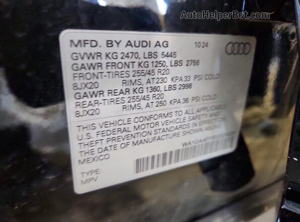 WA1GAAFY5S2025329 2025 AUDI Q5 Черный Вид наклейки с VIN-кодом