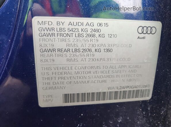 WA1L2AFP0GA012083 2016 AUDI Q5 Blue სალონის 360-გრადუსიანი ხედი