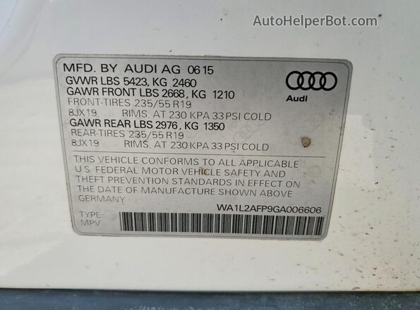 WA1L2AFP9GA006606 2016 AUDI Q5 White სალონის 360-გრადუსიანი ხედი