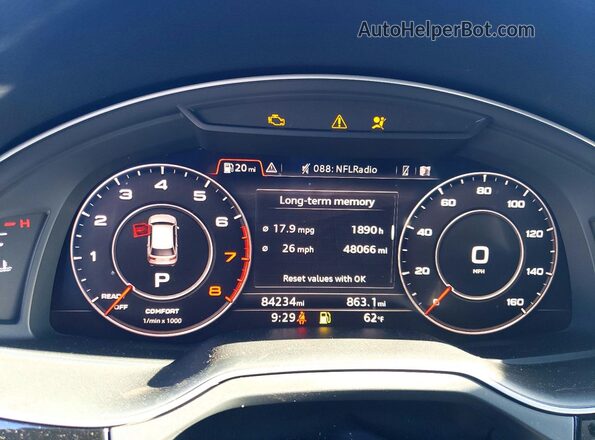 WA1LAAF70JD000962 2018 AUDI Q7 Серый Вид щитка приборов