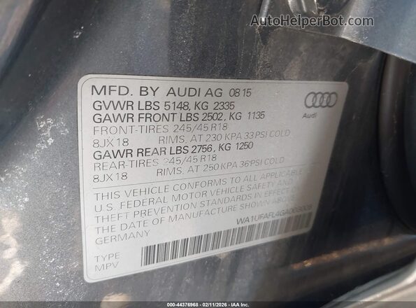 WA1UFAFL4GA008009 2016 AUDI ALLROAD Серый Вид подкапотного пространства