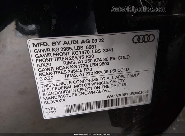 WA1VXBF75PD003023 2023 AUDI Q7 Черный Вид подкапотного пространства