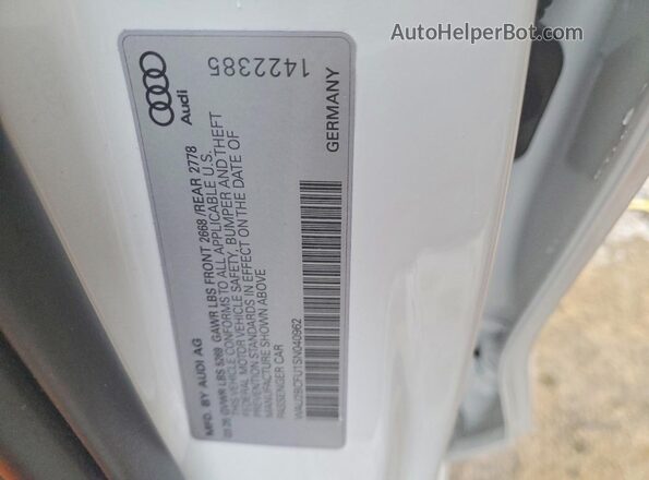 WAU2BCFU1SN040962 2025 AUDI OTHER Белый Вид подкапотного пространства