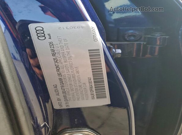 WAUB1GFF6KA100141 2019 AUDI S3 Blue Widok komory silnika