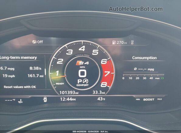 WAUB4AF41KA029336 2019 AUDI S4 Black Widok tylnych siedzeń