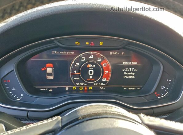 WAUB4AF42KA085379 2019 AUDI S4 Gray Vista del cuadro de instrumentos