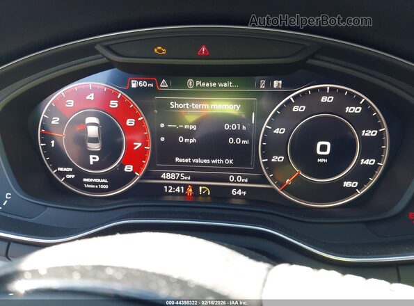 WAUB4AF46KA104659 2019 AUDI S4 Red Вид задніх сидінь