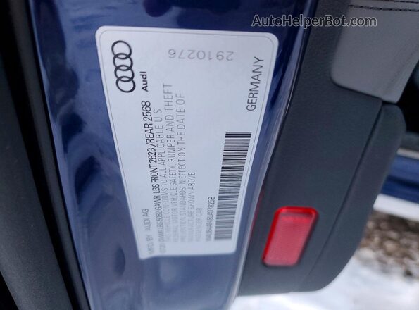 WAUB4AF48LA078258 2020 AUDI S4 Синий Вид подкапотного пространства