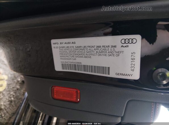 WAUB4CF54RA028695 2024 AUDI S5 Black Widok komory silnika