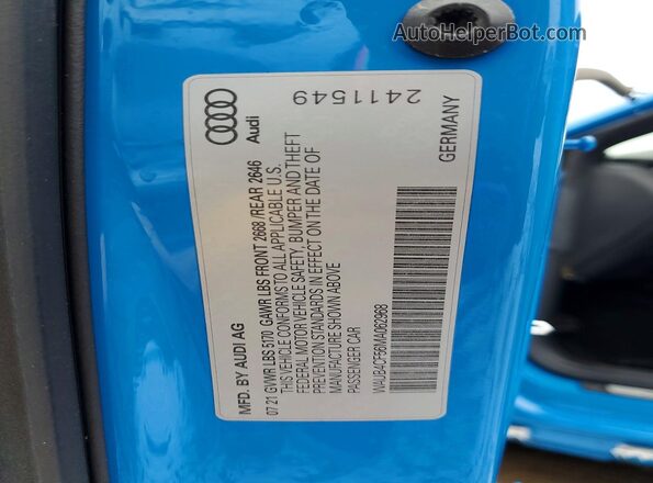 WAUB4CF56MA062968 2021 AUDI S5 Синий Вид подкапотного пространства