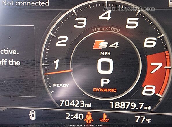 WAUC4AF46KA003450 2019 AUDI S4 Gray 