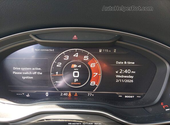 WAUC4AF46KA003450 2019 AUDI S4 Gray Вид задніх сидінь
