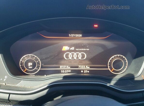 WAUC4AF46KA007028 2019 AUDI S4 Red Вид щитка приладів