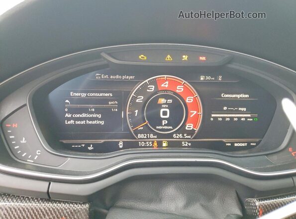 WAUC4CF52JA053197 2018 AUDI S5 Темно-бордовый Вид щитка приборов