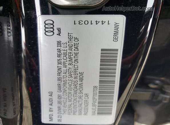 WAUEJBFW2P7007038 2023 AUDI E-TRON Black Вид підкапотного простору